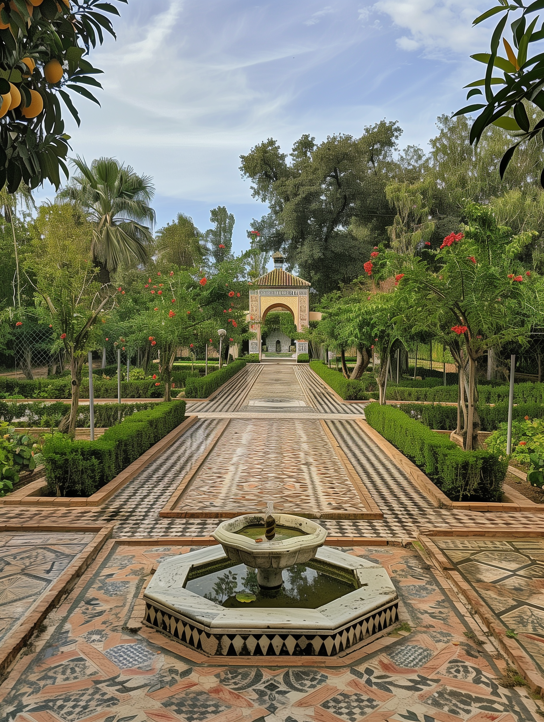 A chahar bagh garden in tenth-century Córdoba.