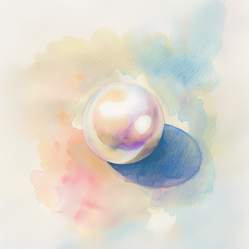A lone pearl — the heart purified in the crucible of divine love.